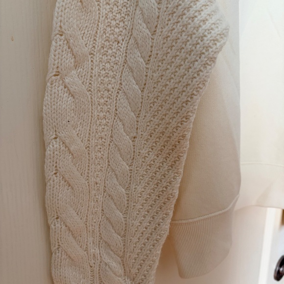 RARE Polo Ralph Lauren Cream Hybrid Sweater & Fleece Crewneck Sweatshirt, Small - Picture 8 of 16